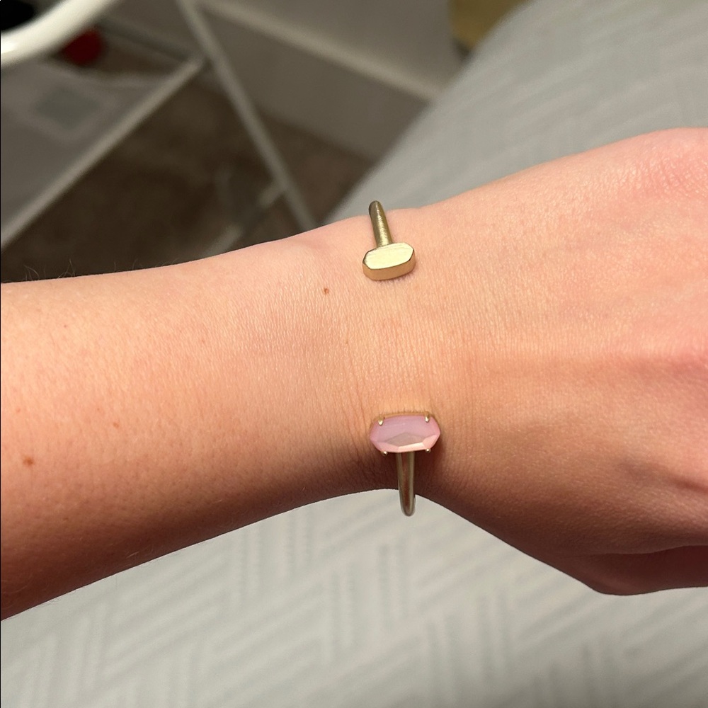 Kendra Scott Gold and Pink Bangle Bangle - Picture 3 of 4